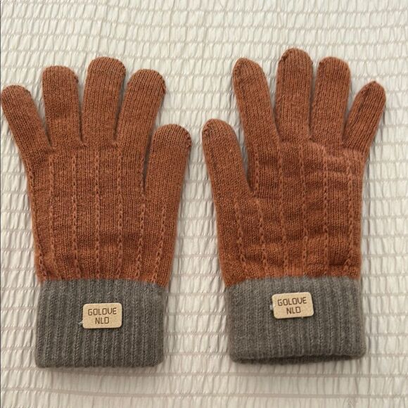 Alpaca blend rusty Brown and Gray Gloves-super soft and warm - Picture 5 of 5
